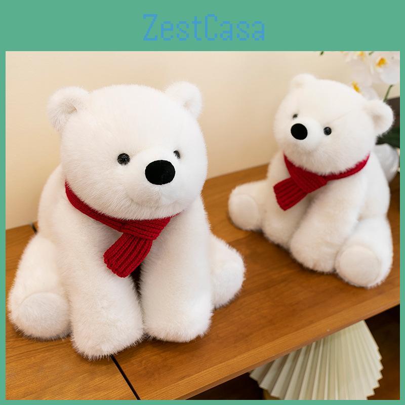 Bear Animal Polar Scarf Prone Toy Doll Ornaments Plush Filled Winter Gifts