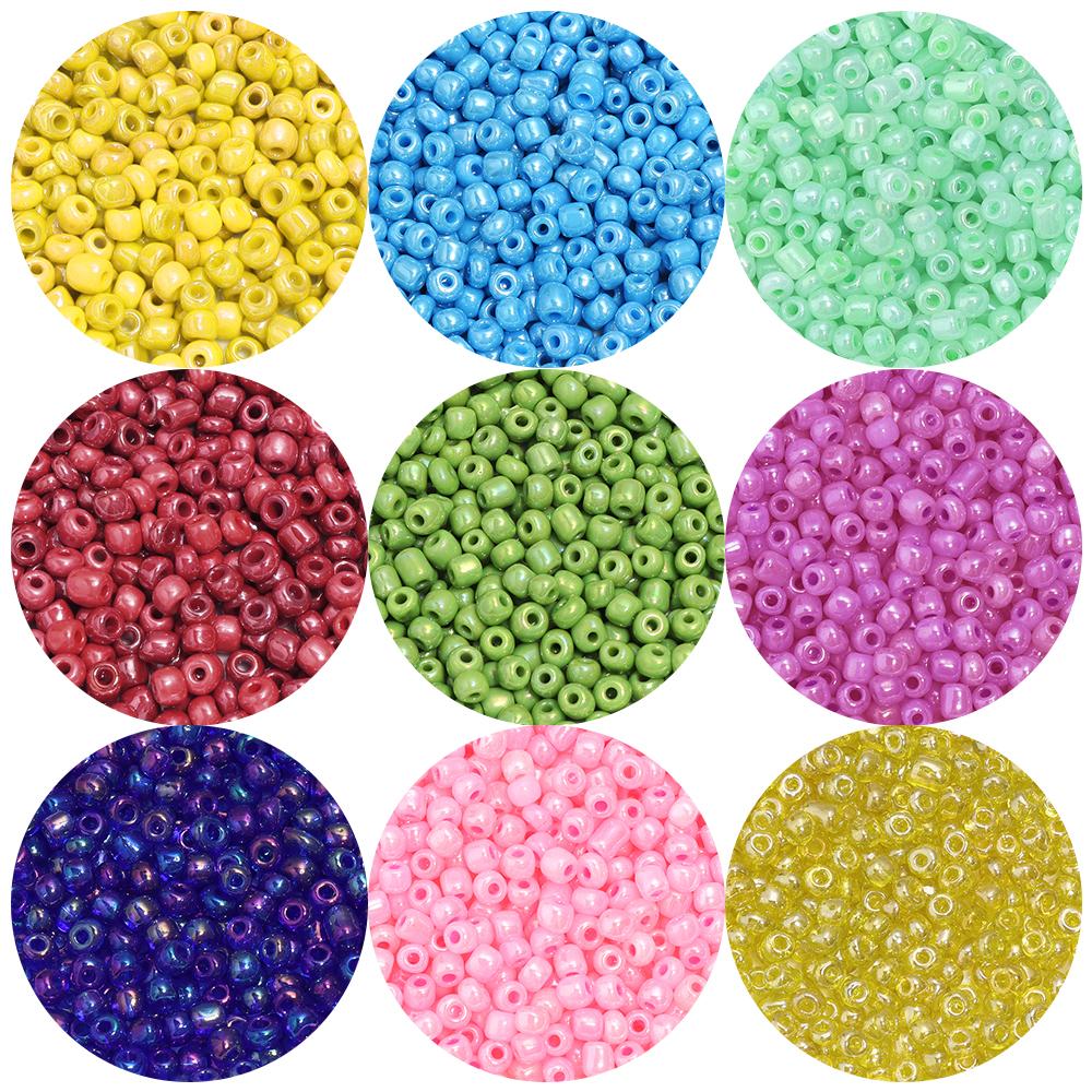 40g 4mm Glass Seed Beads Colorful Charm Czech Spacer Rice Beads For Handmade Bracelet Earring Making DIY Jewelry Accessorise