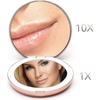 Fancii Led Lighted Travel Makeup Mirror, 1x/10x Magnification - Daylight Led, Compact, Portable, Illuminated Folding MirrorRose Gold SZRH A-W