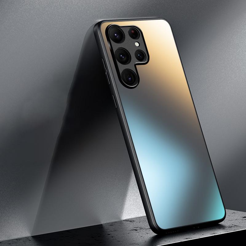 Роскошный силиконовый матовый стеклянный чехол AG для Samsung Galaxy S24 S23 S22 Ultra S24 Plus, матовый защитный чехол для объектива камеры