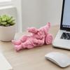 3D Printed Drunken Gnome Figurine, Lying Drinking Dwarf Statue, Matte Pink Decor Ornament with Clear Texture, Stable Base for Garden Flower Pot Desk