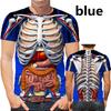 Funny Cosplay Male Skeleton Internal Organs 3D Printed T-Shirt Fashion Short-Sleeved Gothic Skull Men T Shirt