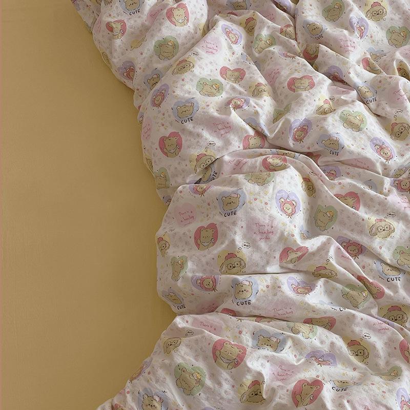 Двухслойный сетчатый пододеяльник для студентов Мягкий Прочный Комплект постельного белья Удобный Двуспальный размер Предметы первой необходимости для спальни