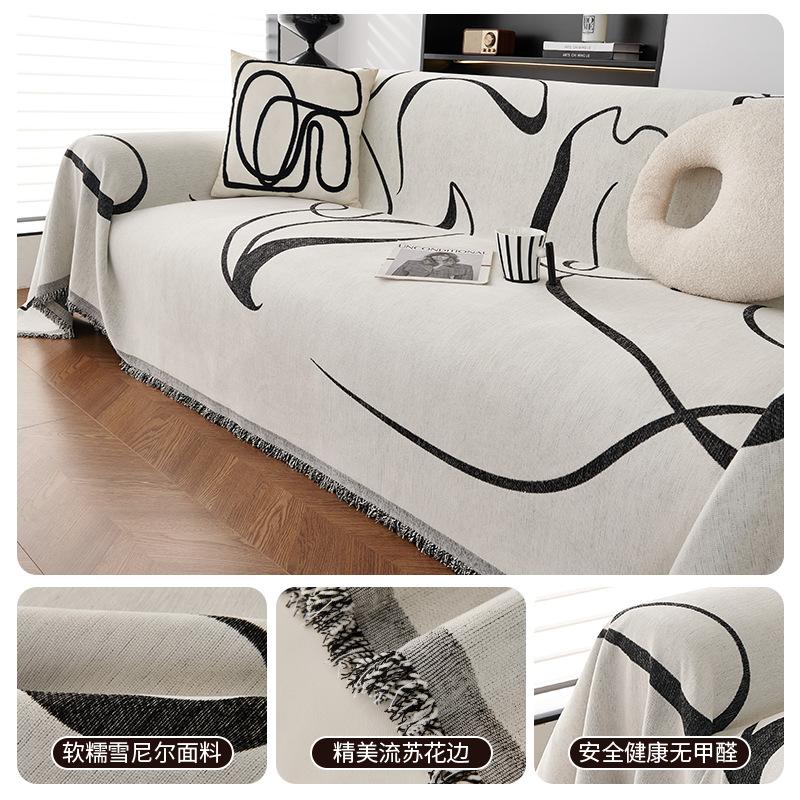 Bohemia Chenille Sofa Blankets Outdoor Camping Picnic Large Sofa Blanket Leisure Beach Towel Travel Rug Tassels Linen Home Decor