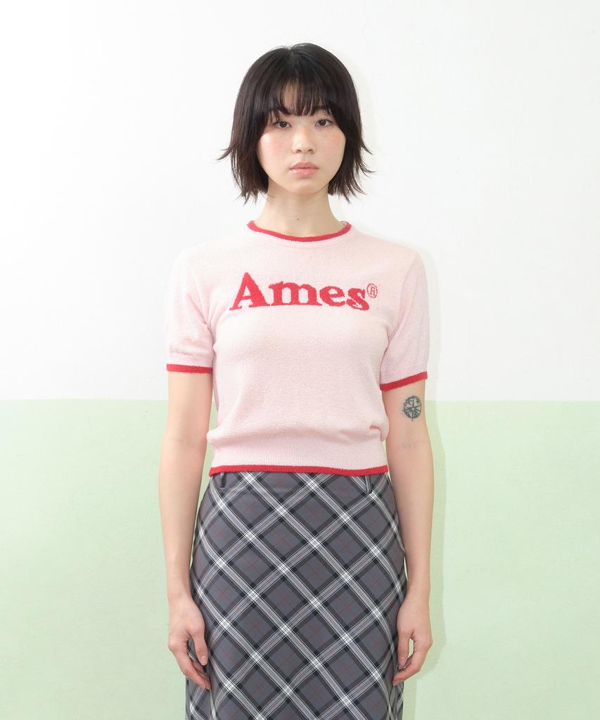AMES-WORLDWIDE Базовый вязаный свитер с логотипом Розовый