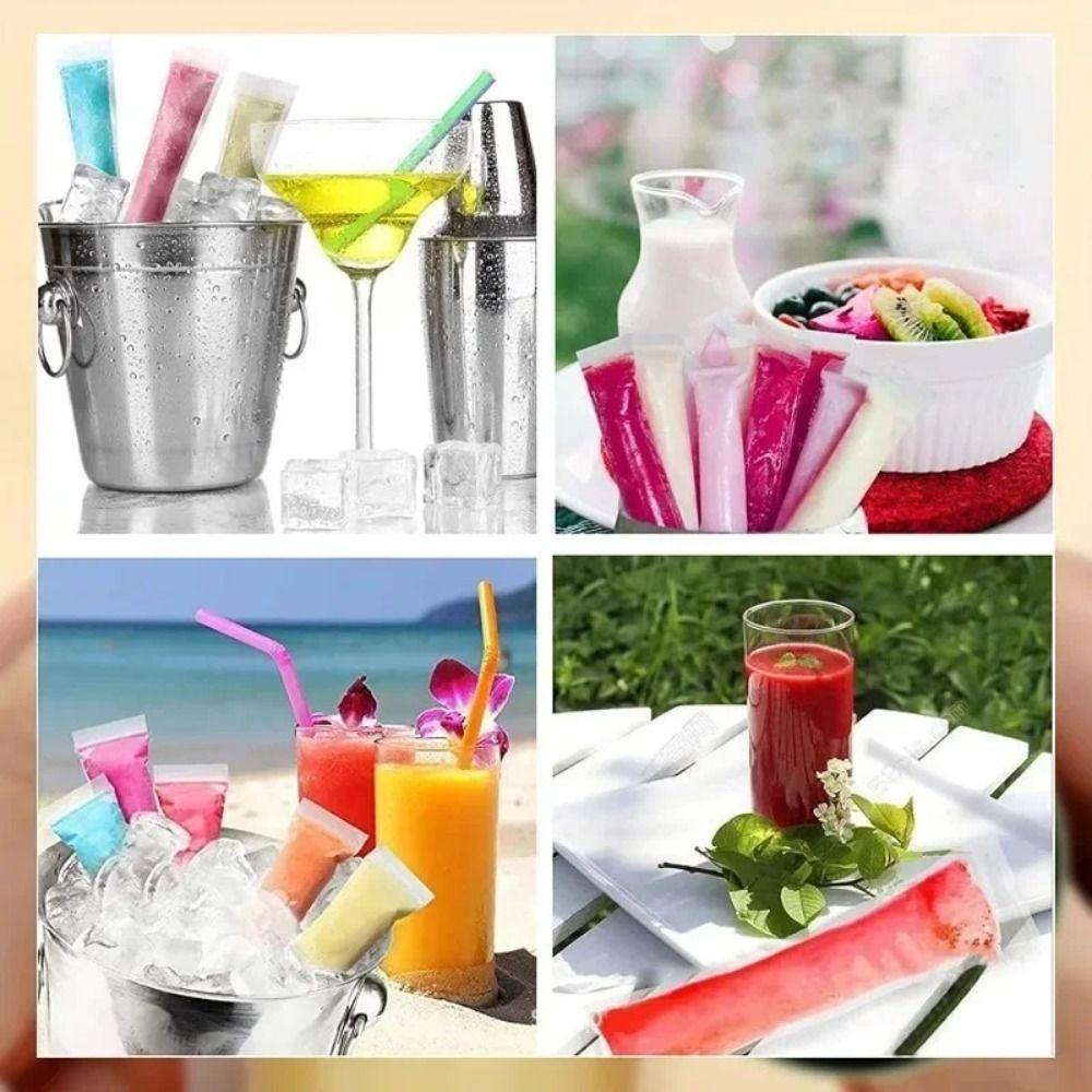 50/100Pcs Food Grade PE Material Disposable Popsicle Bags Homemade Popsicle
