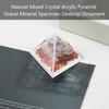 Natural Mixed Crystal Acrylic Pyramid Gravel Mineral Specimen Office Desktop Ornament Home Office Tabletop Decorations