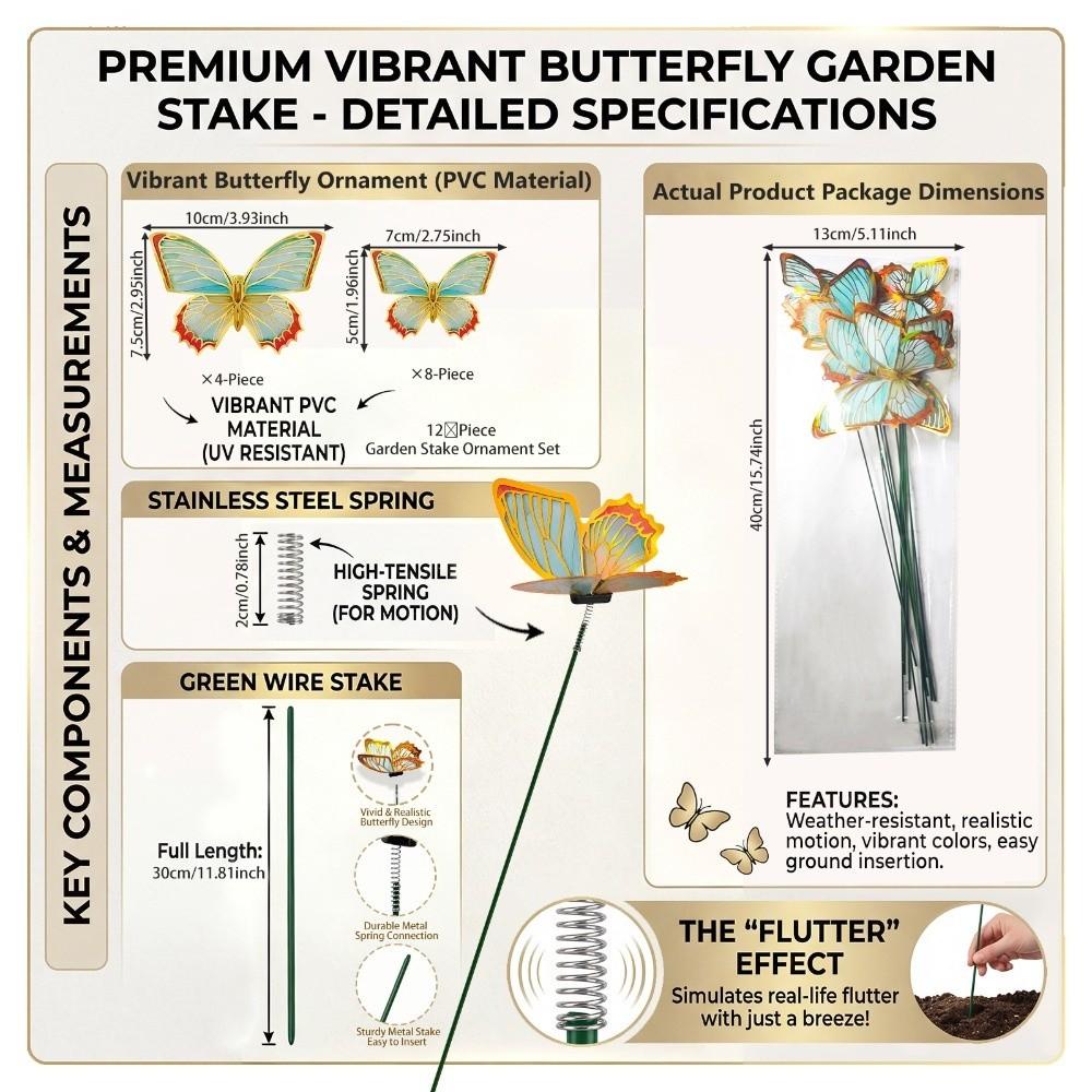 Colorful Butterfly Stakes Plant Plug Artificial Butterfly Decorative Pile Courtyard Flower Pots