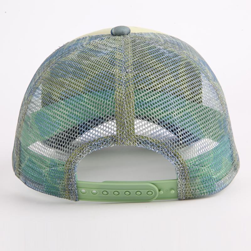 Trucker Hats With Logo Embroidery Printing 5 Panel Camo Trucker Cap Pre-curved Brim Print Mesh Hat