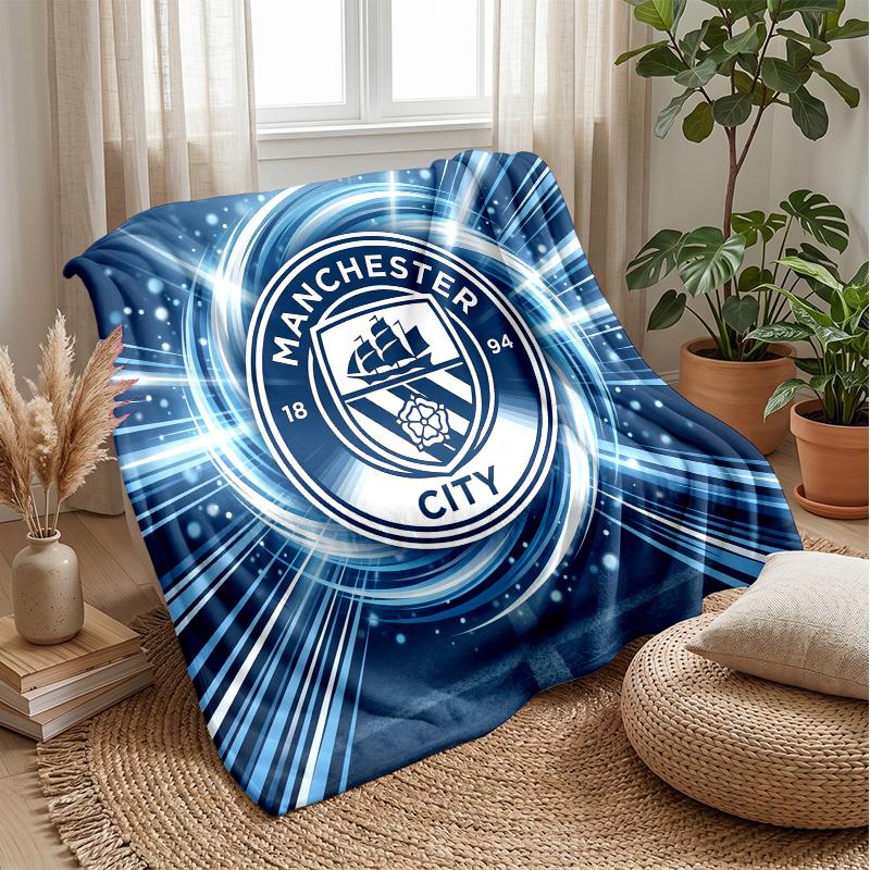 Manchester City Theme blanket Soft Flannel Blanket Plush Throw Blanket Cozy Sofa Bed Blanket for Home Decor