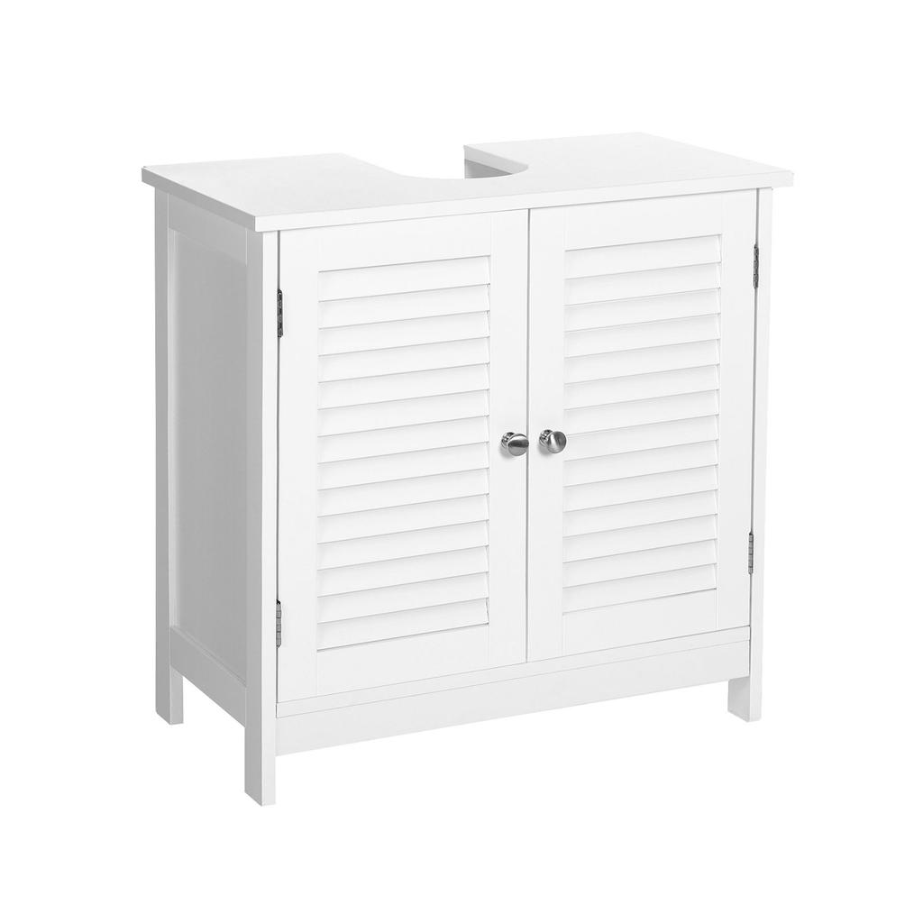 VASAGLE Bathroom Under Sink Cabinet, Floor Cabinet Double Door, 60 x 30 x 60 cm, Storage Unit, Cupboard with 2 Louvered Doors, Adjustable Shelf