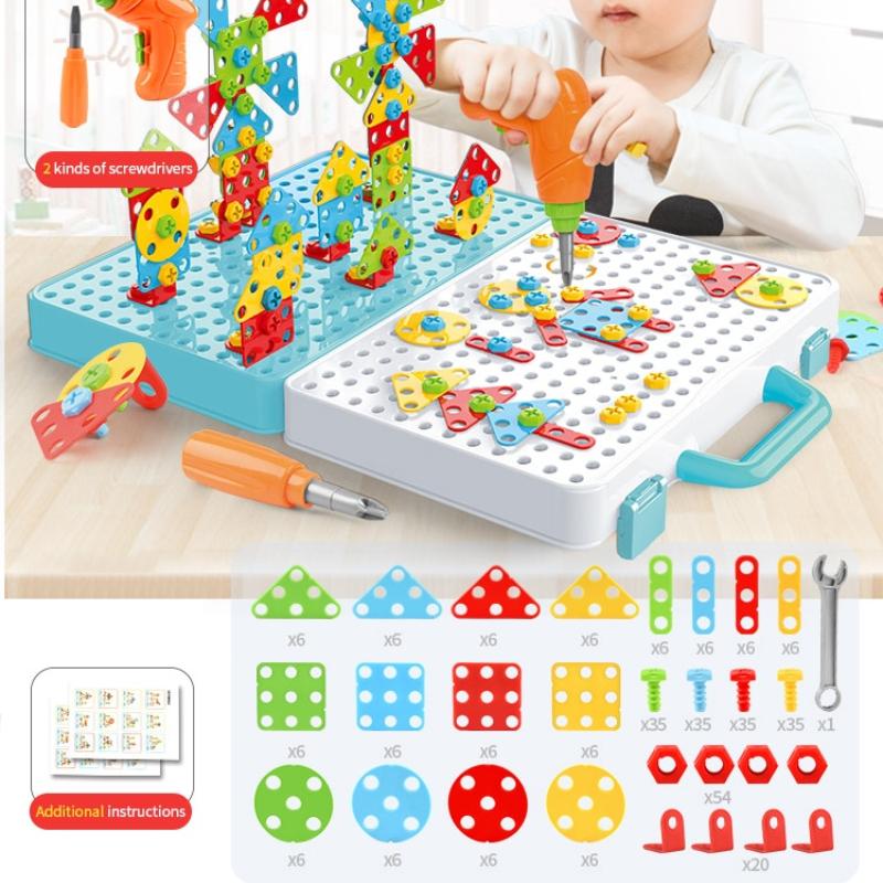 316 шт., детские 3D-сверла, гайки, головоломки, игрушки, ролевые игры, инструмент, дрель, игровой дом, строительные блоки, разборка, сборка, детская дрель, детские игрушки