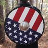 Stars and Stripes USA Viking Style Gokstad Shield – Handmade Functional American Flag Wooden Costume Reenactment Large Round LARP Shield