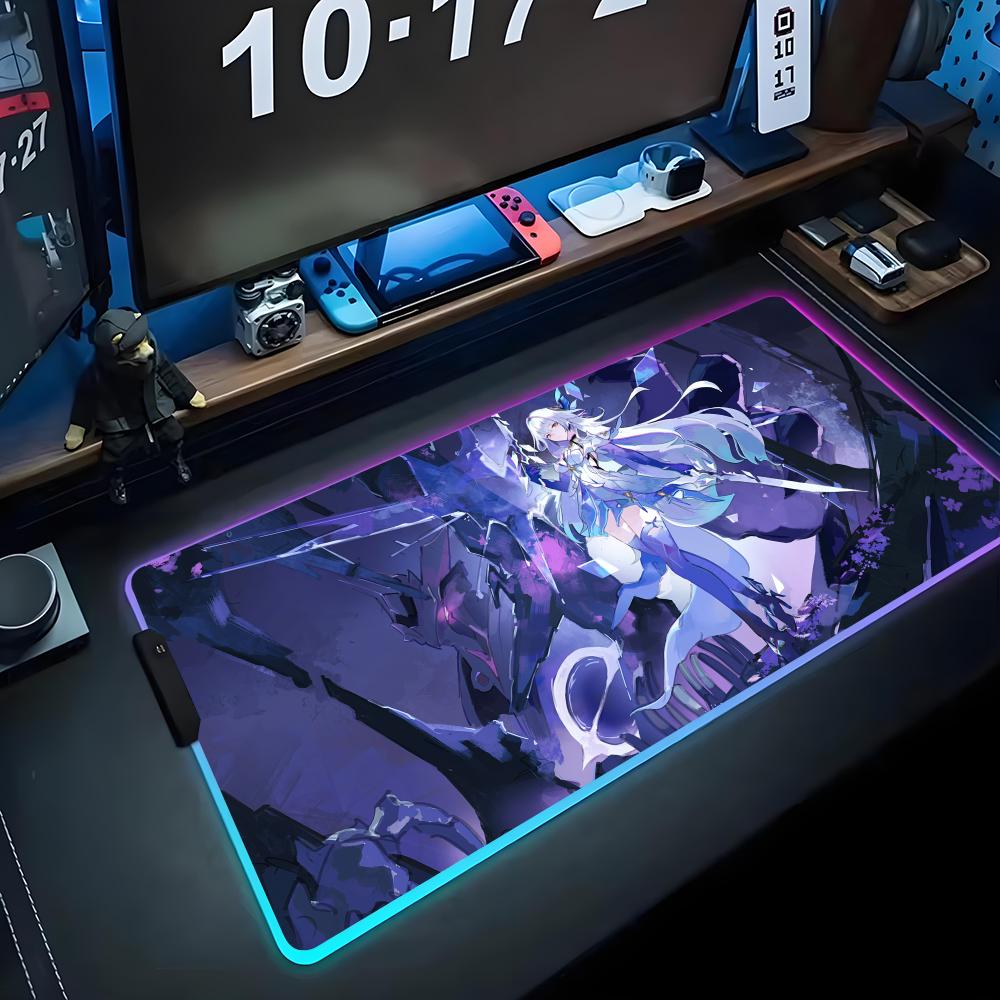 Skirk Игровой коврик для мыши RGB Большой светодиодный коврик Настольный коврик для ПК Светящийся коврик для мыши Большие коврики для клавиатуры Настольный коврик с подсветкой