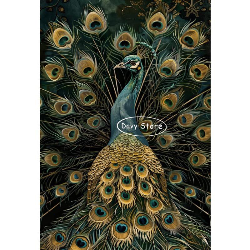 Винтажные плакаты и принты с павлинами, холст, живопись, птица, максимализм, животное, настенное искусство, картина для комнаты в фермерском доме, домашний декор