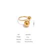 Yhpup Stainless Steel Ball Adjustable Ring Statement Golden Metal Trendy Finger Ring Jewelry bague acier inoxydable New Gift