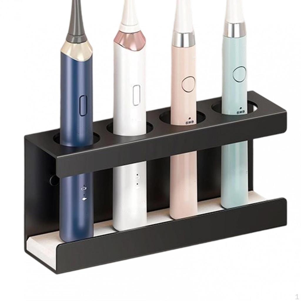 Electric Toothbrush Holder 4 Slots Storage Rack Household Wall Mounted Tooth Brushing Organizer for