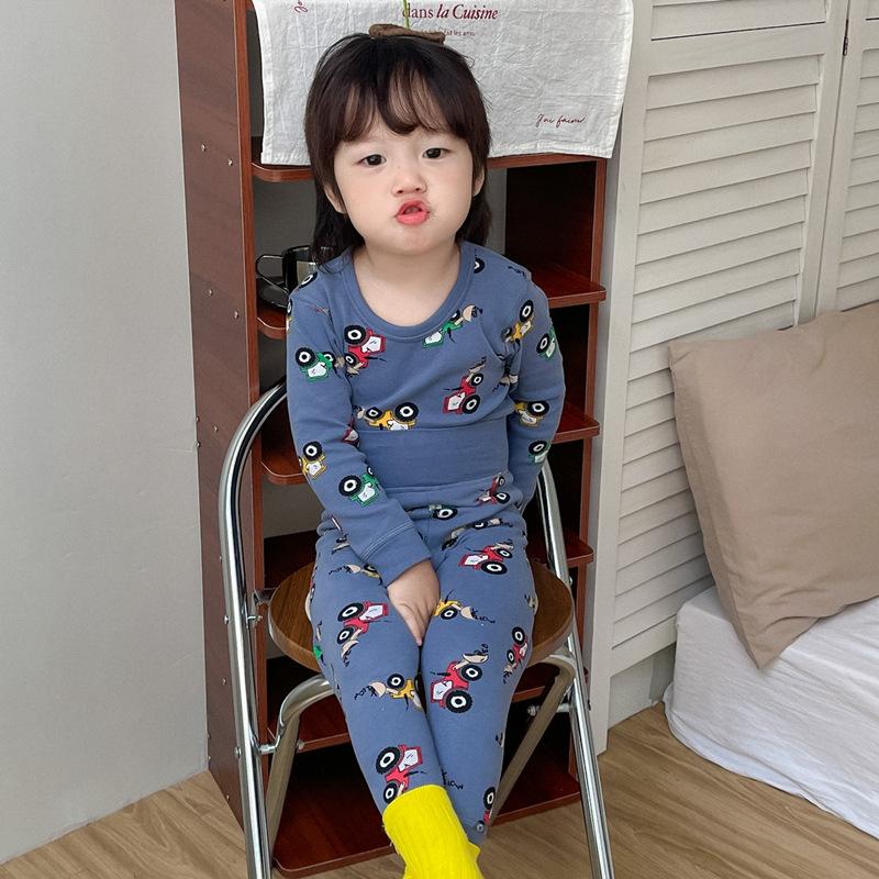 Детский комплект нижнего белья из хлопка с высокой талией для мальчиков и девочек, бесшовный домашний костюм для защиты живота