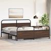 Metal Bed Frame without Mattress Brown Oak Effect 180 x 200 cm