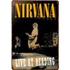 1 шт., Винтажная металлическая табличка Nirvana, Изображение с концерта Live at Reading, Гранж-декор