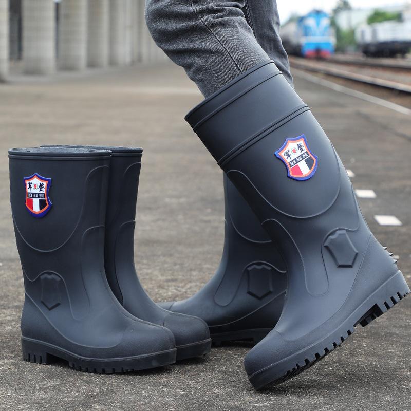 Уличная рабочая обувь от ударов, дождевая обувь, мужская защитная обувь с металлическим подноском, водонепроницаемая обувь, защита от проколов, нескользящие резиновые сапоги, сапоги с высоким голенищем