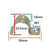 Bitstrong 304 Stainless Steel Single-Sided Pipe Saddle Band Clamps 16mm Inner Diameter Cable Hose Conduit Bracket 10-Piece Set BS-XIN304SS-PSSB1-10