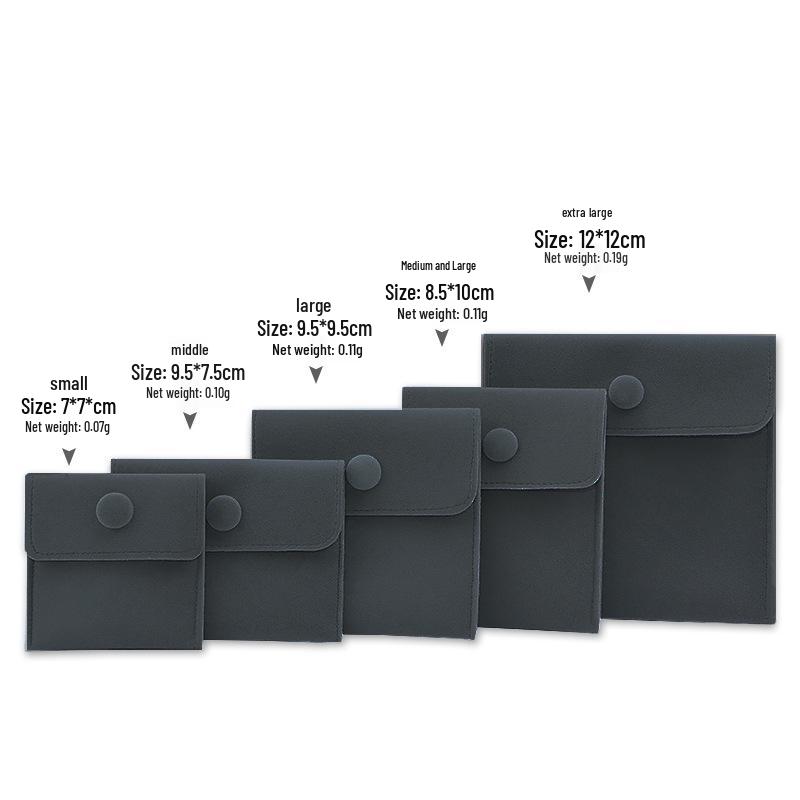 Velvet Snap Button Jewelry Pouch for Rings, Bracelets & Necklaces