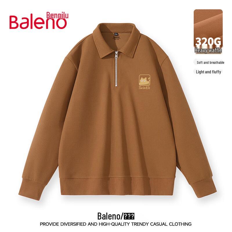 Baleno Men's Heavyweight Waffle Half-Zip Sweatshirt
