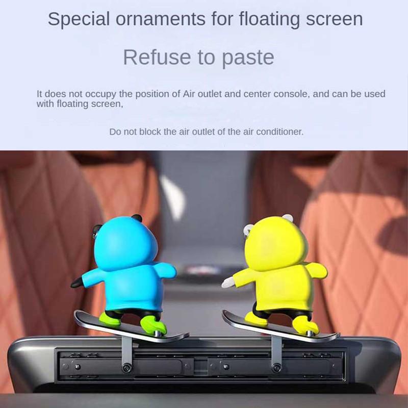 Приборная панель автомобиля украшения скейтборд медведь раздвижной медведь движущийся медведь креативный автомобиль мультяшное украшение интерьера