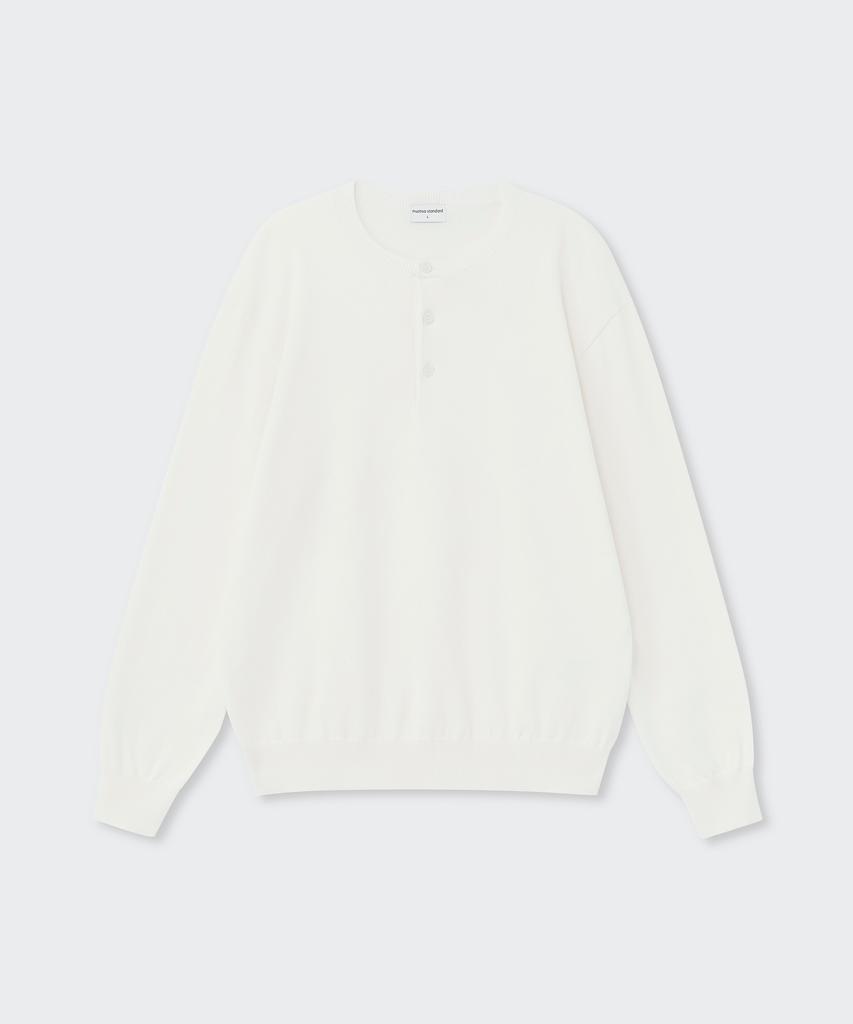 MUSINSA STANDARD Washable Supima Cotton Henley Neck Knit [Ivory]