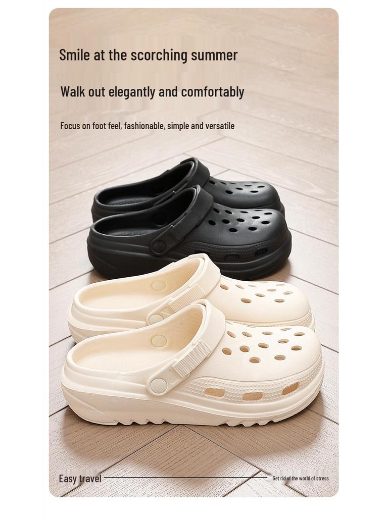 Women's Closed-Toe Sandals 2025: Summer Thick Sole Step-On Comfort