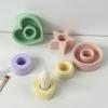 DIY Gypsum Candlestick Silicone Mould Cylindrical Love Pentagram Candle Holder Plaster Epoxy Resin Concrete Casting Home Decor