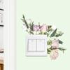 Kg189 Painted Green Plants Flowers Bedroom Living Room Entrance Hall Switch Stickers for Home Beautification