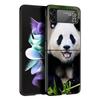 Phone Case For Samsung Galaxy Z Flip 3 4 5 Hard Black Folding PC Luxury For Samsung Z Flip3 Cover Protect Shell Fubao panda