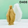 2D Large Virgin Mary Candle Silicone Mold Western Mythical Figure Goddess Mary Statue Sculpture Concrete Cement Gypsum Mold