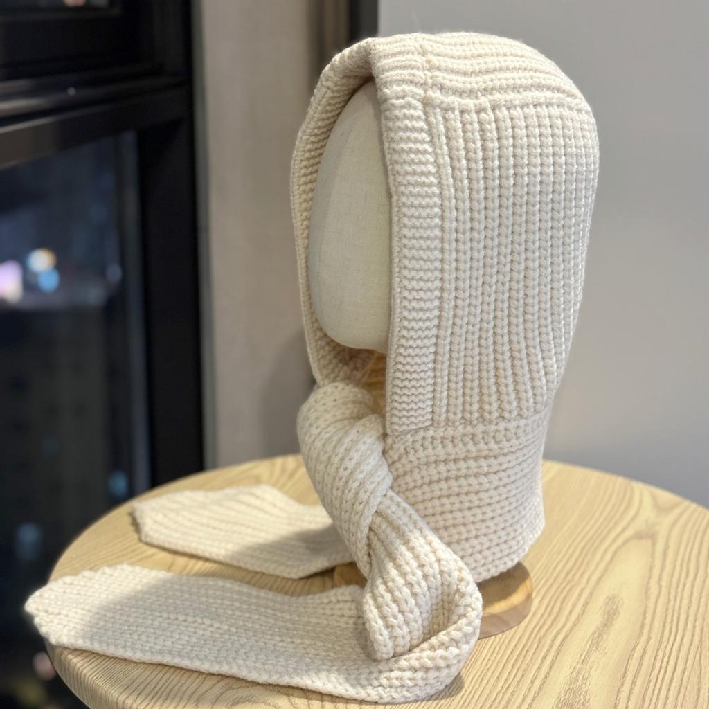 Балаклава нового стиля Женская осенне-зимняя теплая шерстяная шапка-шарф цельная вязаная шапка шарф с капюшоном трендовая