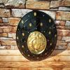 Medieval Lion Face Shield Black Warrior Viking Shield Shield for Re-enactment Battle Worn Armour Round Shield 55.88 Cm Best For Gift