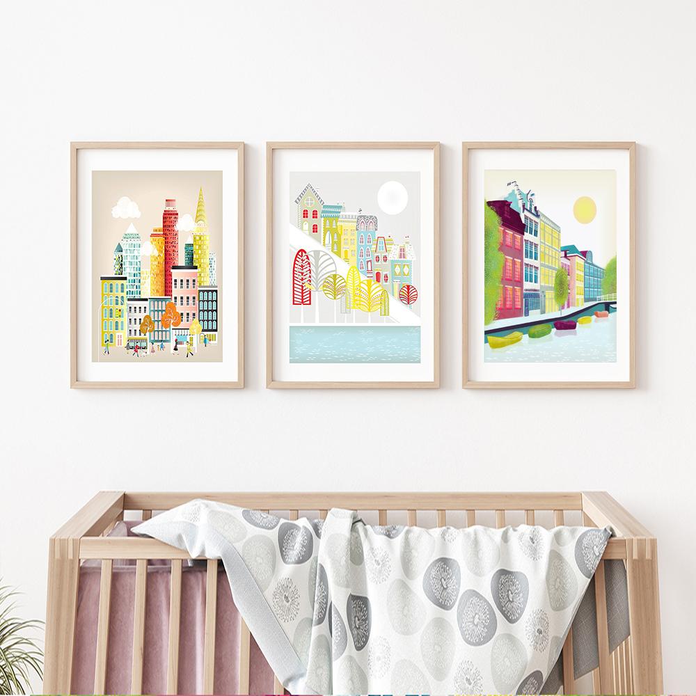 Nordic Vintage Travel City Poster New Orleans Amsterdam Landscape Painting Art Canvas San Francisco Wall Pictures Home Decor No Frame