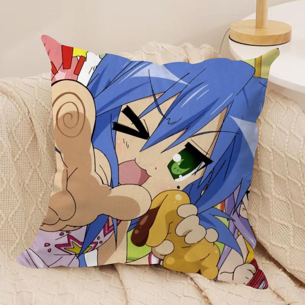 Аниме L-Lucky Star K-konata Наволочка Мягкая Плюшевая Ткань Двусторонняя Печать Наволочка на Подушку для Дивана Для Всех Сезонов Домашний Декор