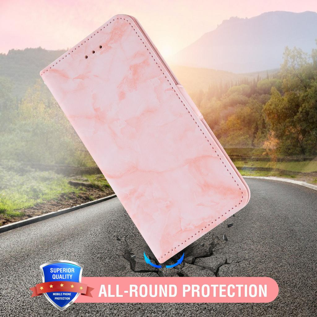 For Xiaomi 15 Ultra Leather Case Marble Pattern Phone Wallet Stand Cover with Wrist Strap