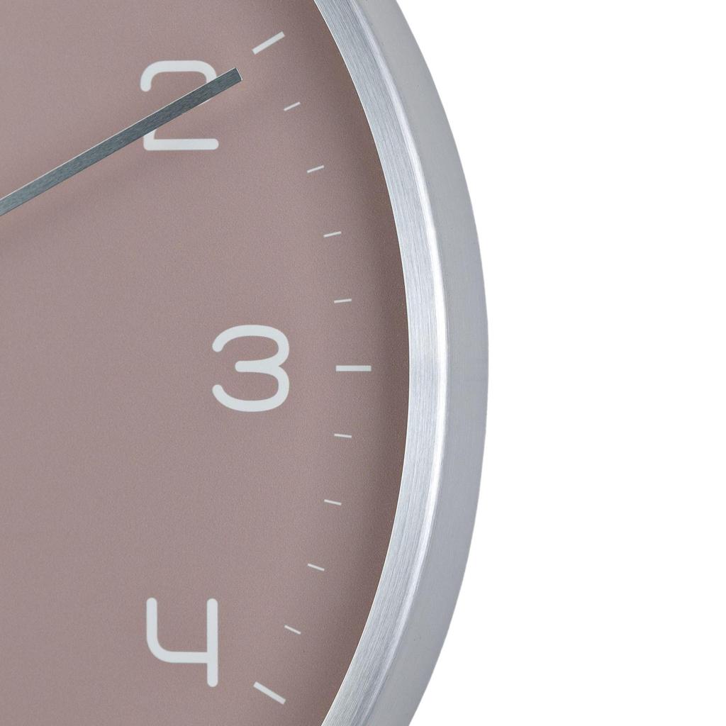 Hometime Round Metal Wall Clock 12 - Silver with Blush Dial
