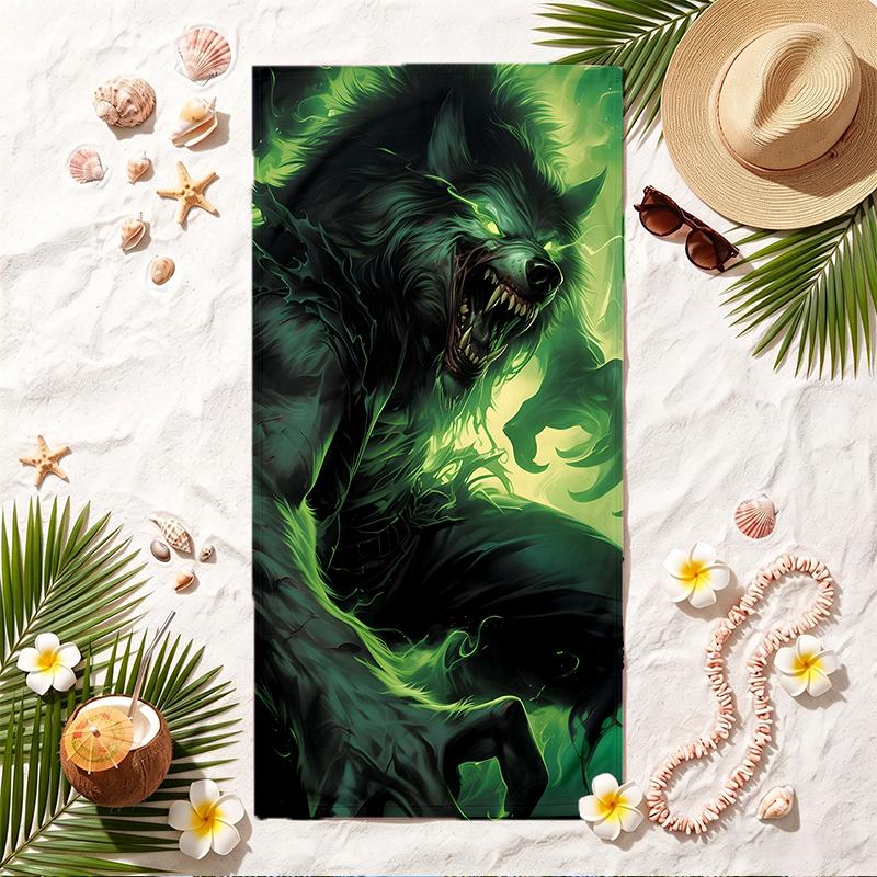 Horrible Werewolf Soft Beach Towel Stylish Beach Pool Towel for Summer Seaside Vacation Travel