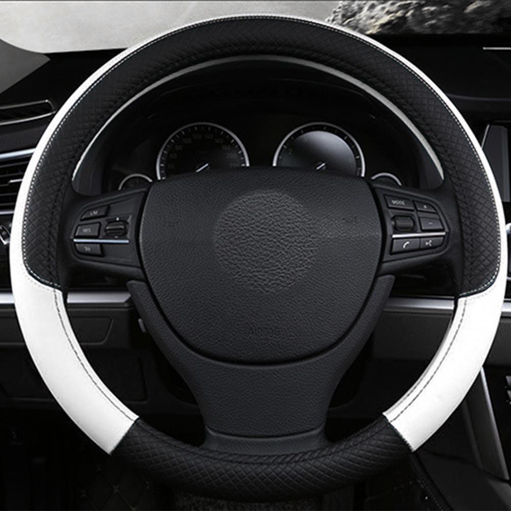 Universal Leather Car Steering-wheel Cover Car-styling Interior Accessories Sport Auto Steering Wheel Covers Anti-Slip 37CM-38CM