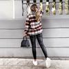 Осенне-зимний женский клетчатый кардиган с длинными рукавами, однобортное повседневное универсальное пальто