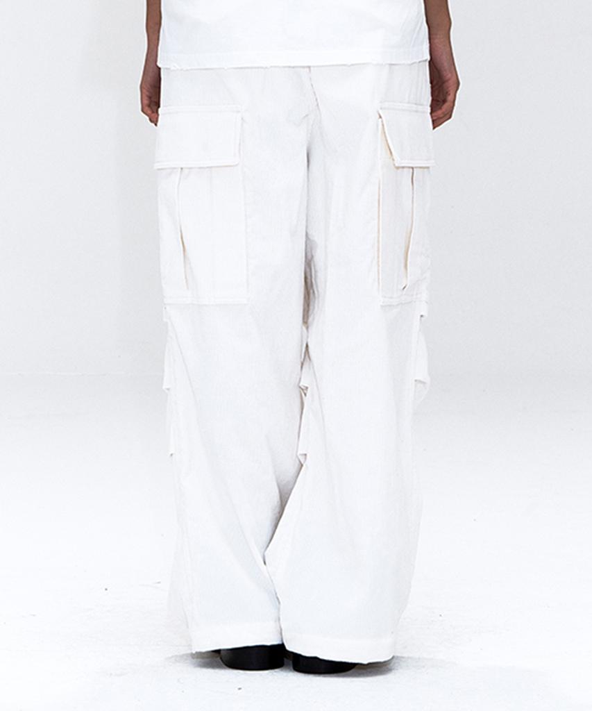 ERER [Un] Corduroy Utility Carpenter Pants White