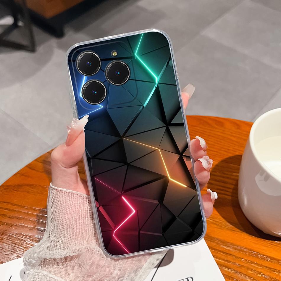 Simple Creative Case For Realme C63 C61 Transparent Back Cover For Realme C 61 C 63 Soft Slim Silicone Shockproof Funda Bumper