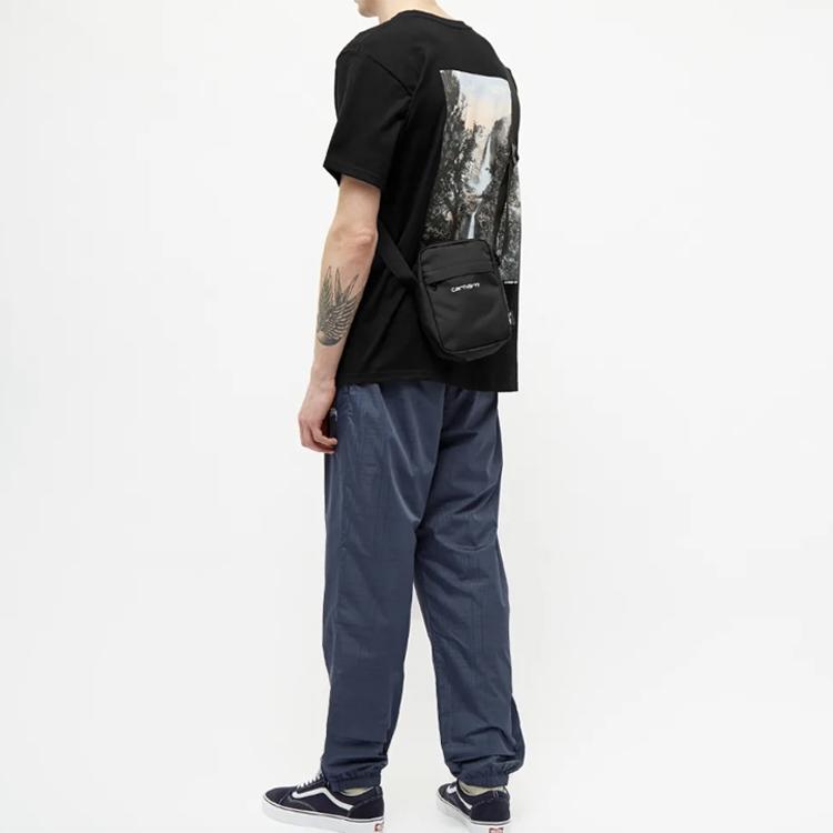 Stussy Футболка Falls Tee Классический Постер Короткий Рукав Американский Винтаж Унисекс Топы Черный 1904475-BLACK