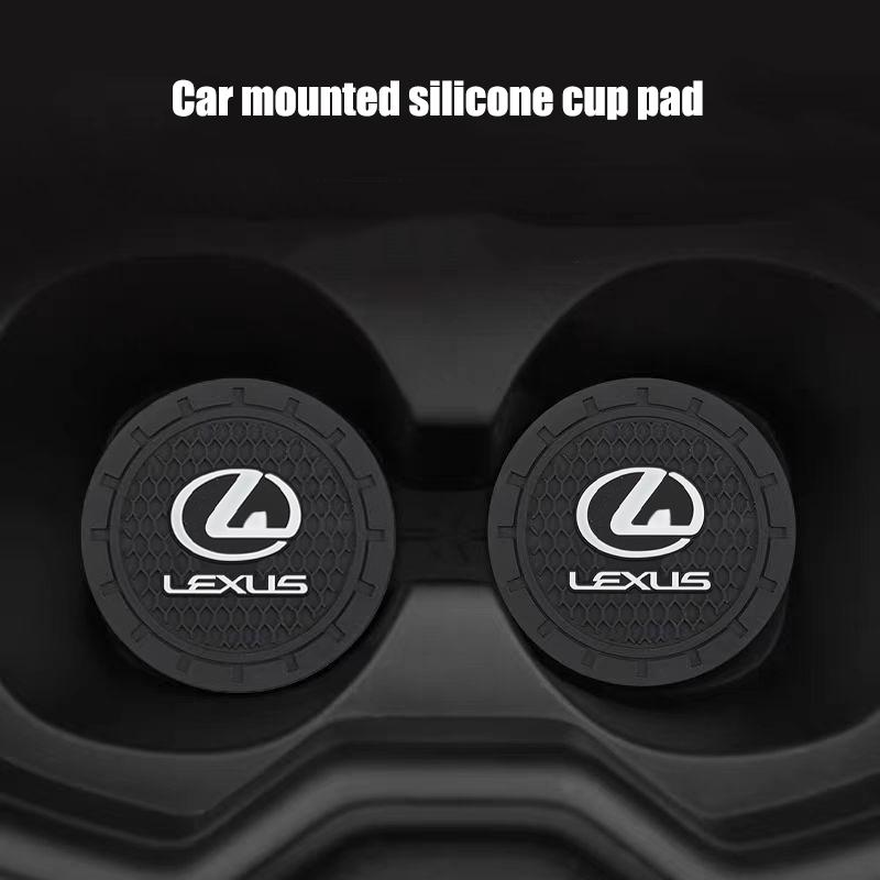 2Pcs Car Silicone Coaster Pad Non-Slip Water Cup Holder For Lexus RX300 IS200 IS250 ES350 Ct200h UX250h NX300h RX350 ES300h LBX