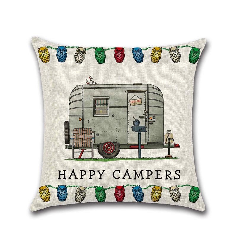 Декоративная наволочка на подушку-плед для дивана Happy Campers, идеально подходящая для домашнего декора