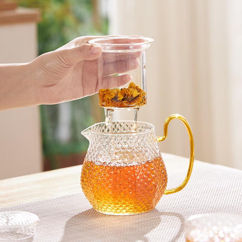 EKCO Corning Dragon Scale 5-Piece Glass Teapot Set